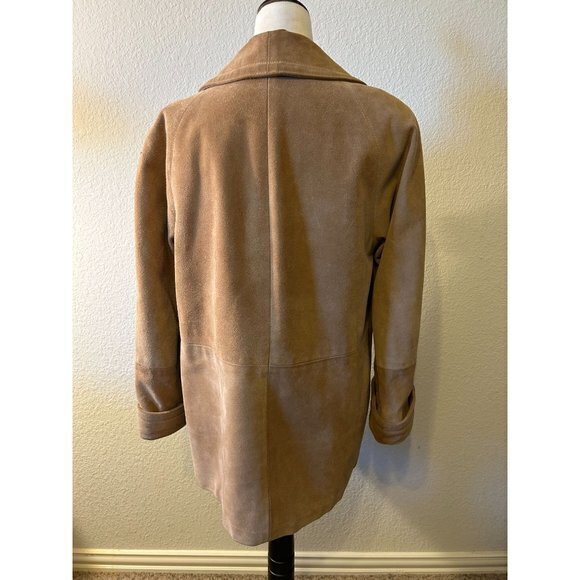 Women's Jordache  100% Leather Long Sleeved Tan‎ Lined Coat - Picture 3 of 11